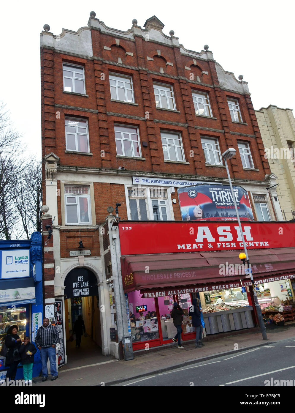 133 Roggen Lane und Eingang zum Bussey Gebäude, Peckham, Süd-London Stockfoto