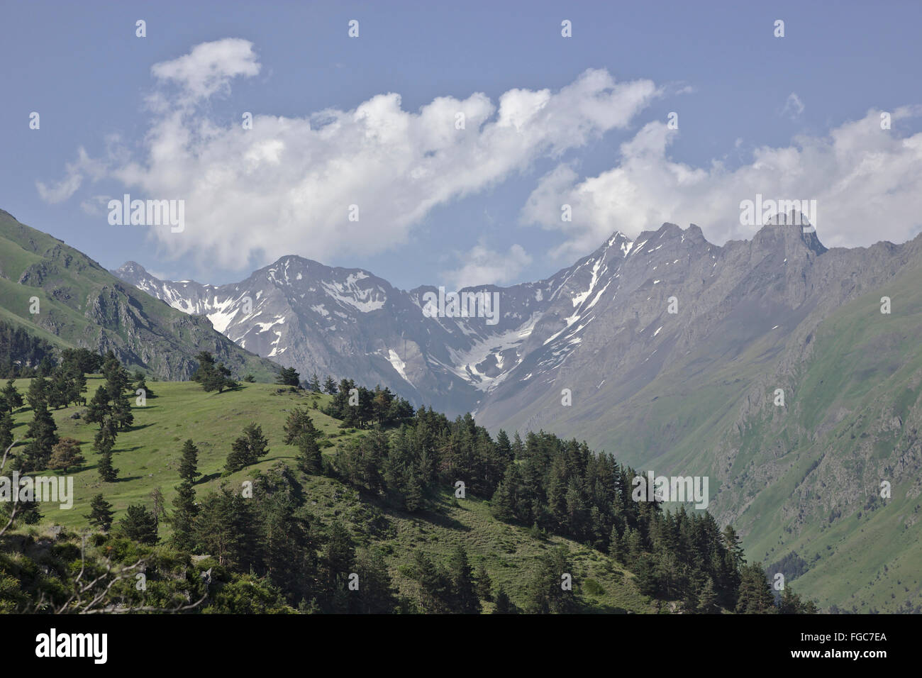 Mt. Diklos gesehen von der alten Festung, Diklo, Tuscheti, Georgien Stockfoto