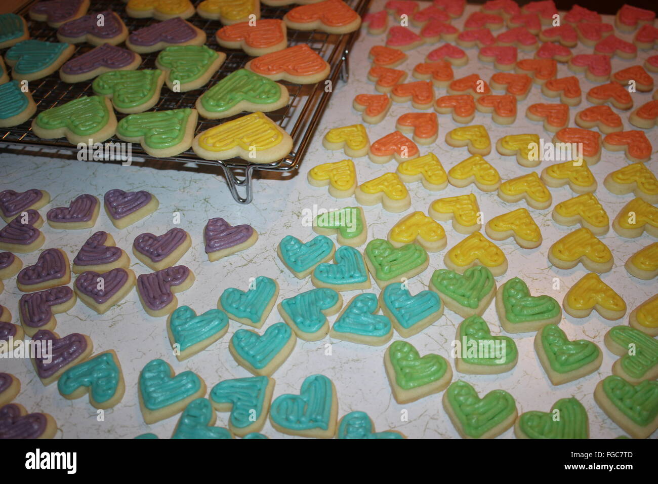 Herstellung Herz Cookie Ausschnitte Stockfoto