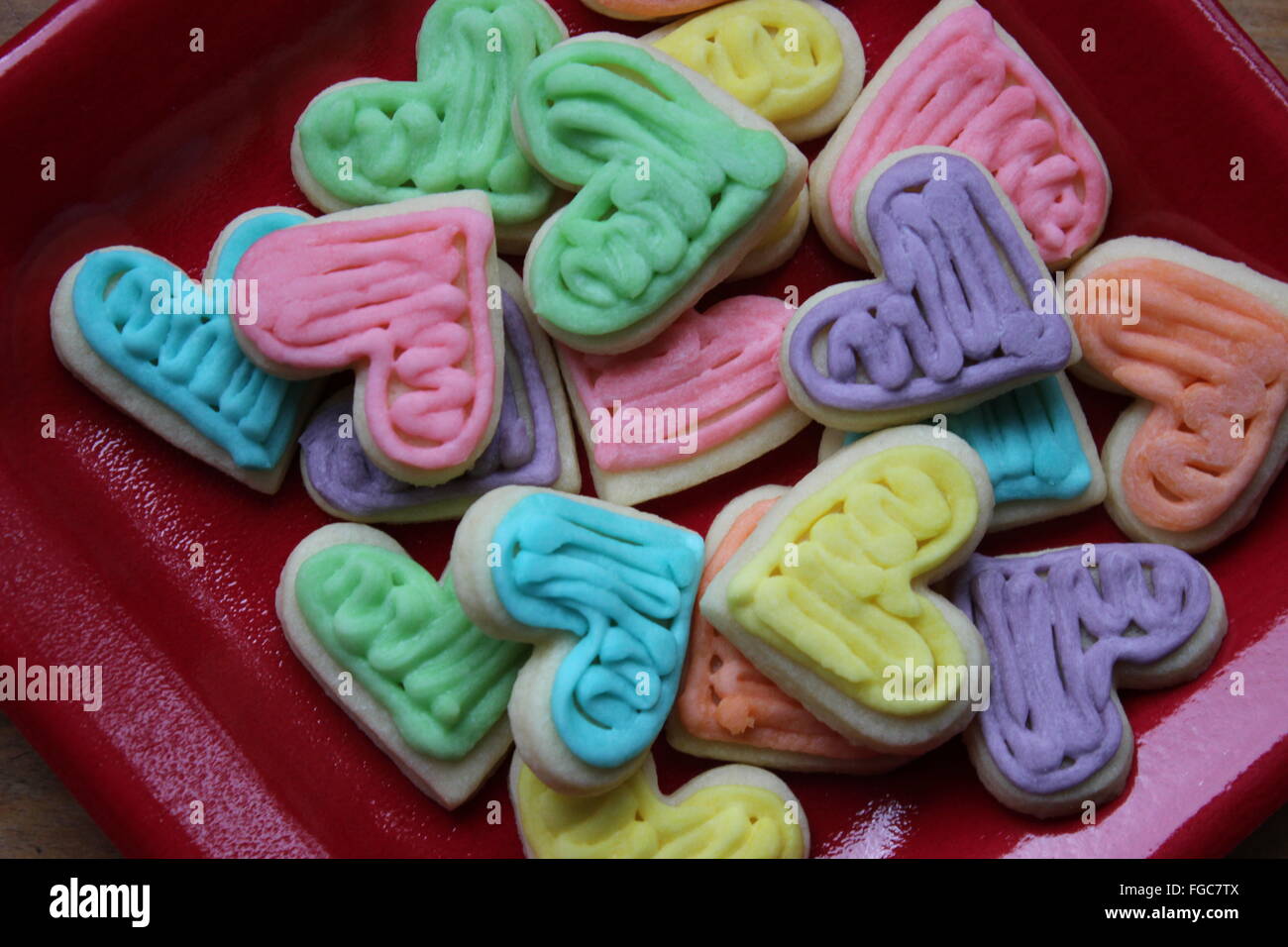 Valentinstag Cookies Stockfoto