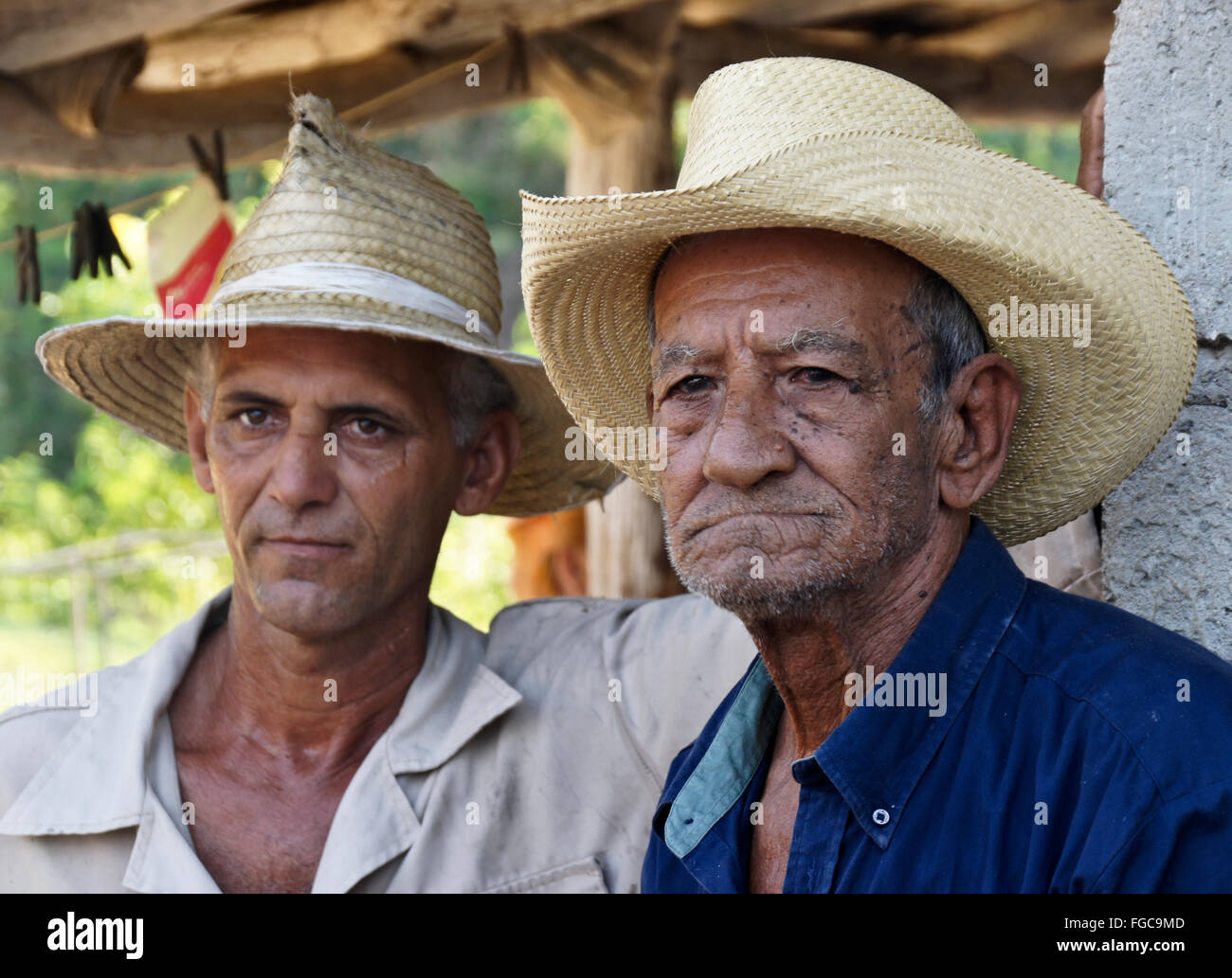 Bauern aus dem Valle de Los Ingenios (Tal der Zuckerfabriken), Trinidad, Kuba Stockfoto