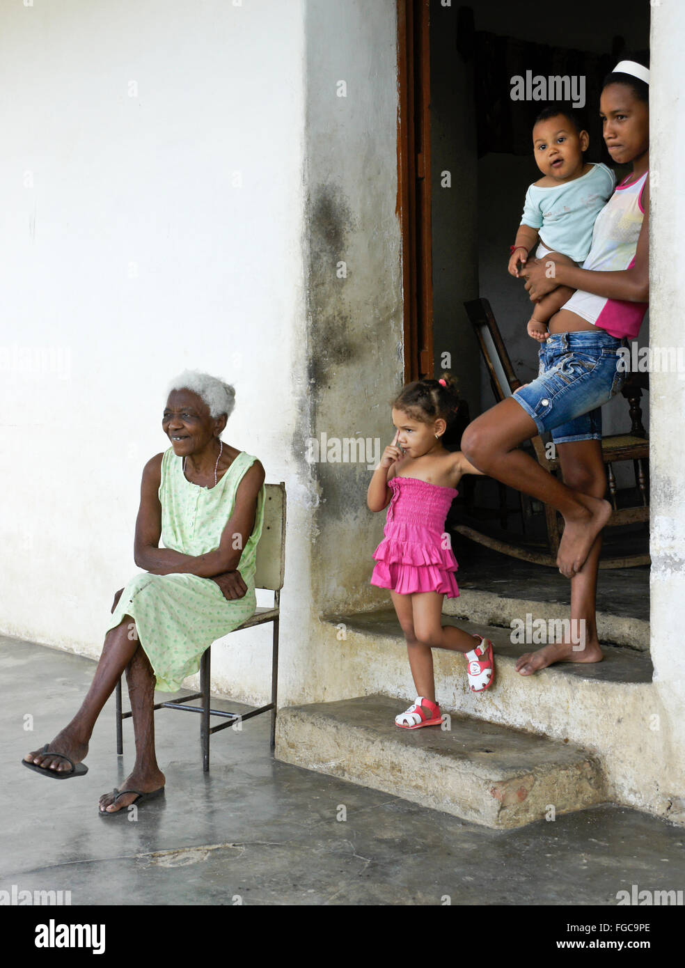 Afro-Kubaner stammen von befreiten Sklaven, Valle de Los Ingenios (Tal der Zuckerfabriken), Trinidad, Kuba Stockfoto