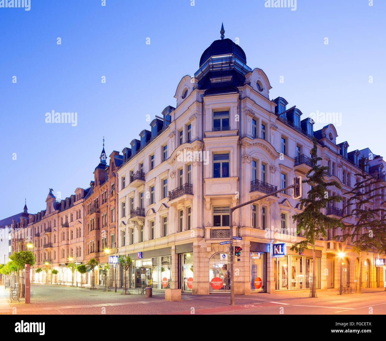 Gilitzerblock, Wohn-und Geschäftshäuser, Neo-Barock und Neo-Renaissance, Münchener Straße Stockfoto