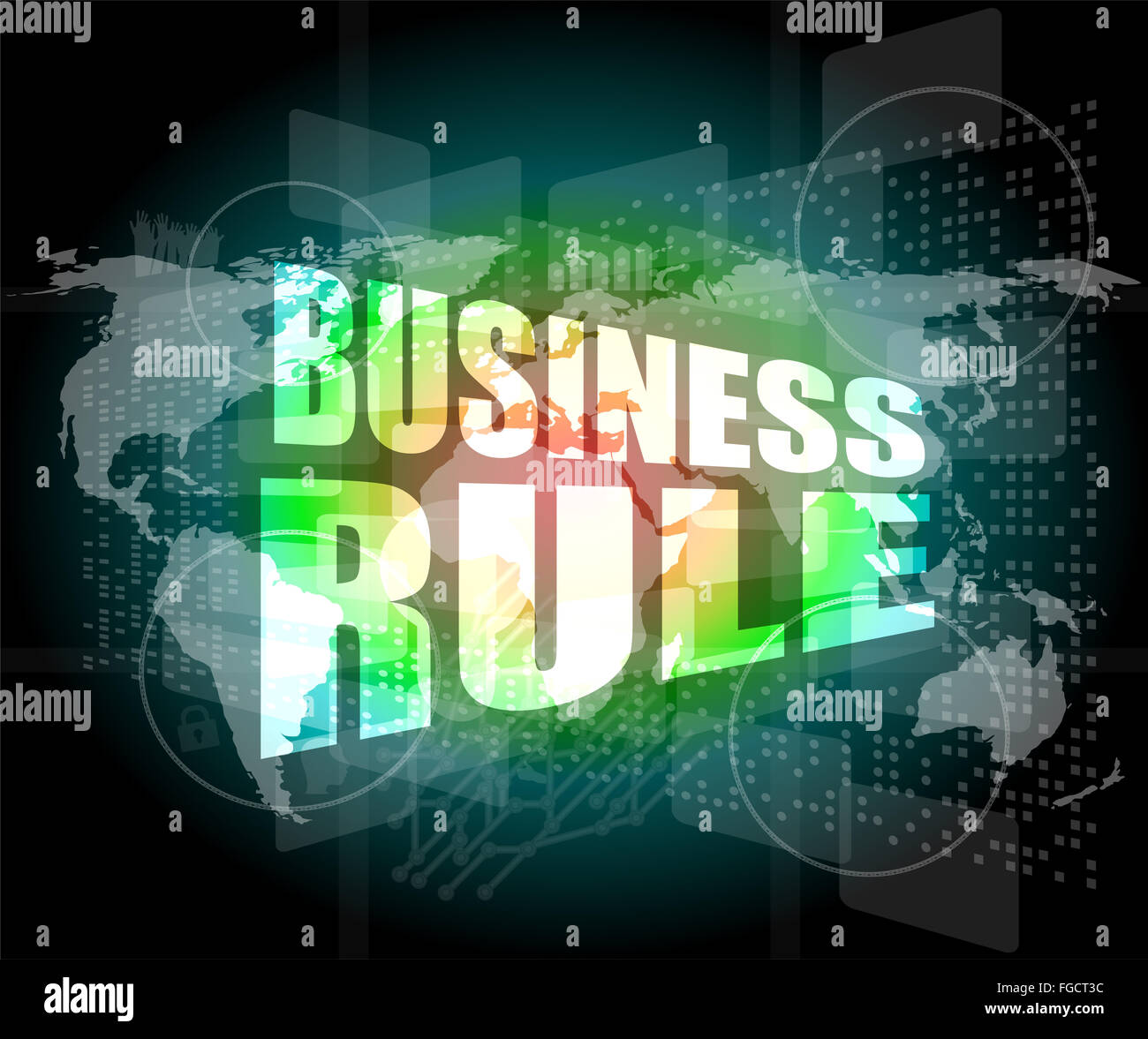 Business rule Schnittstelle Hallo Technologie Stockfoto