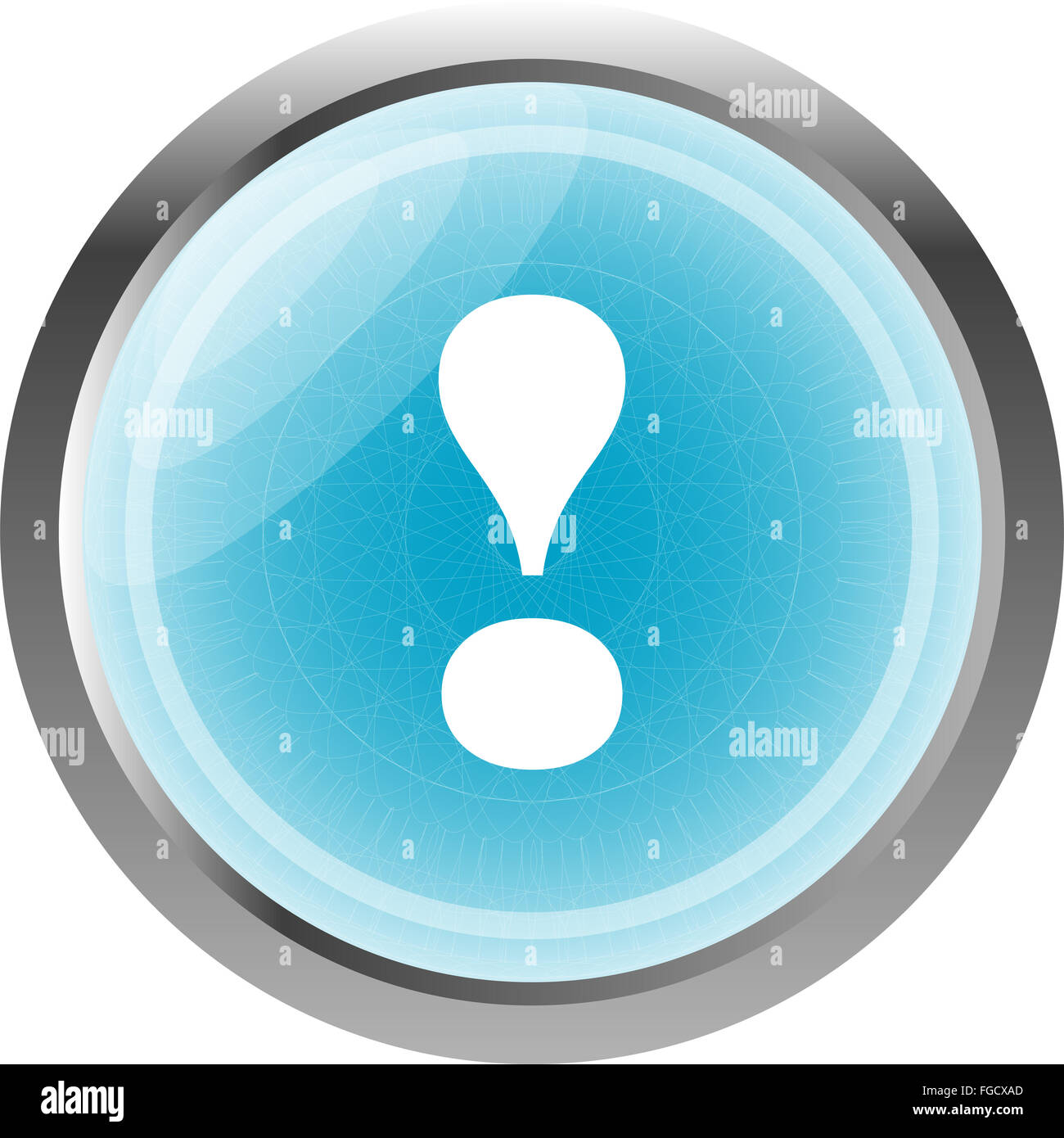 Schaltfläche "Ausrufezeichen-Symbol Aufmerksamkeit Zeichen Stockfoto