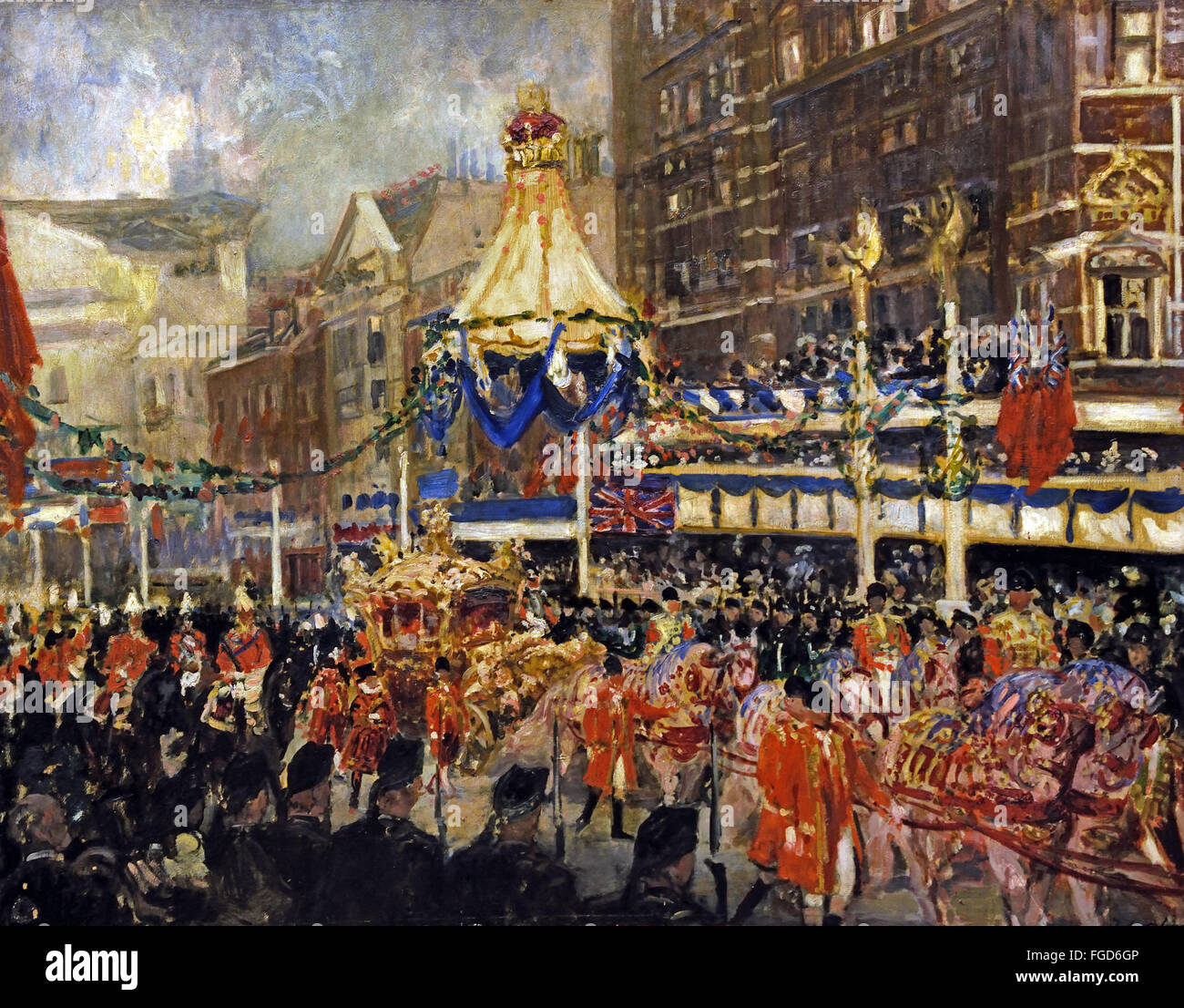 Die feste der Krönung von König George V Prozession in St. James Street und Pall Mall in London England 1911 Jacques Emile Blanche 1861-1942 Frankreich Französisch Stockfoto