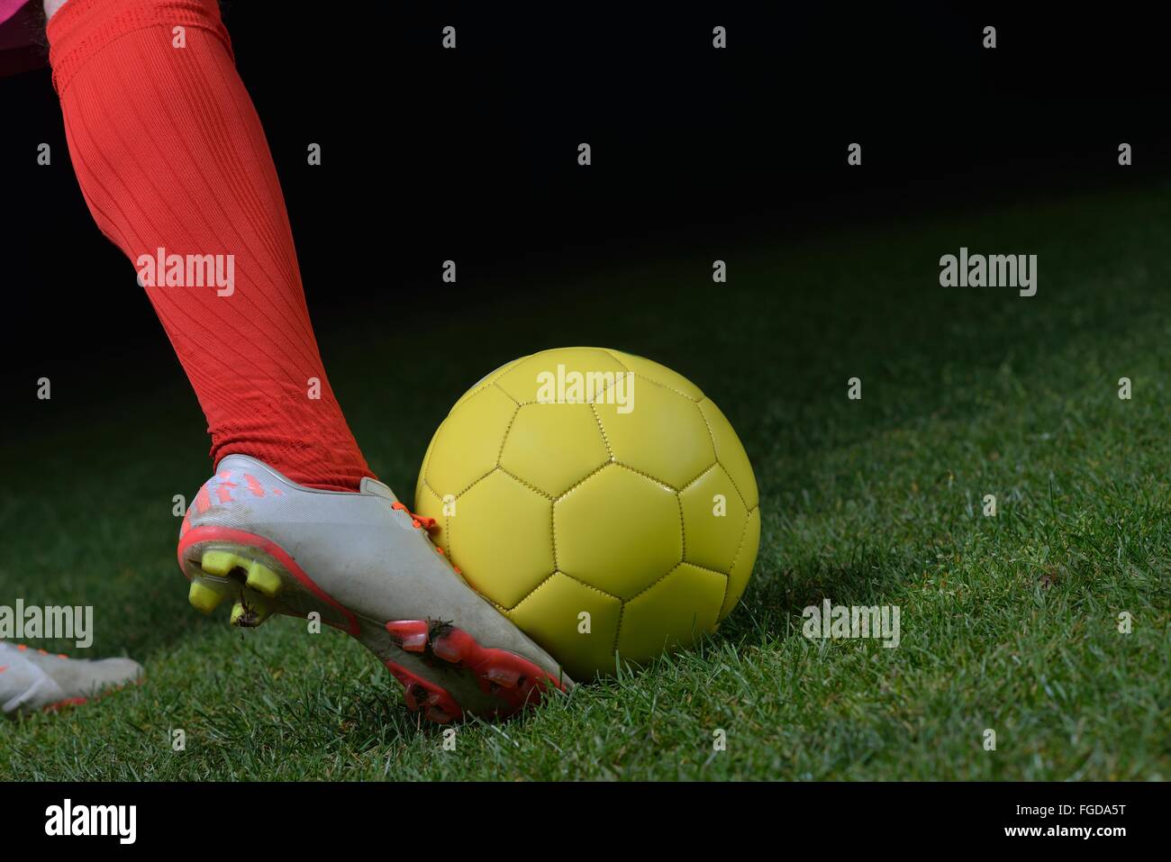 Fußballspieler und-Trainer Stockfoto