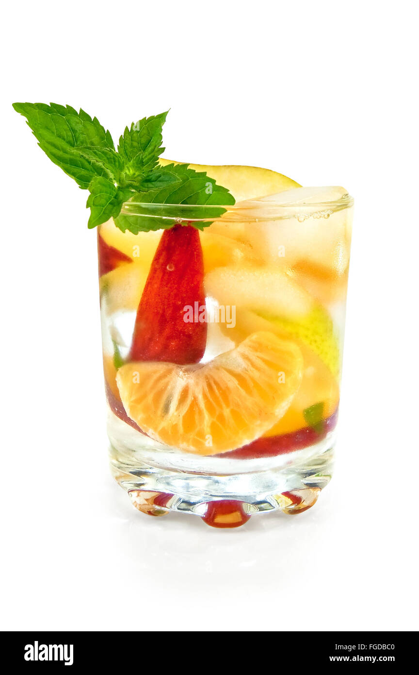 Frucht-Cocktail im Glas Stockfoto