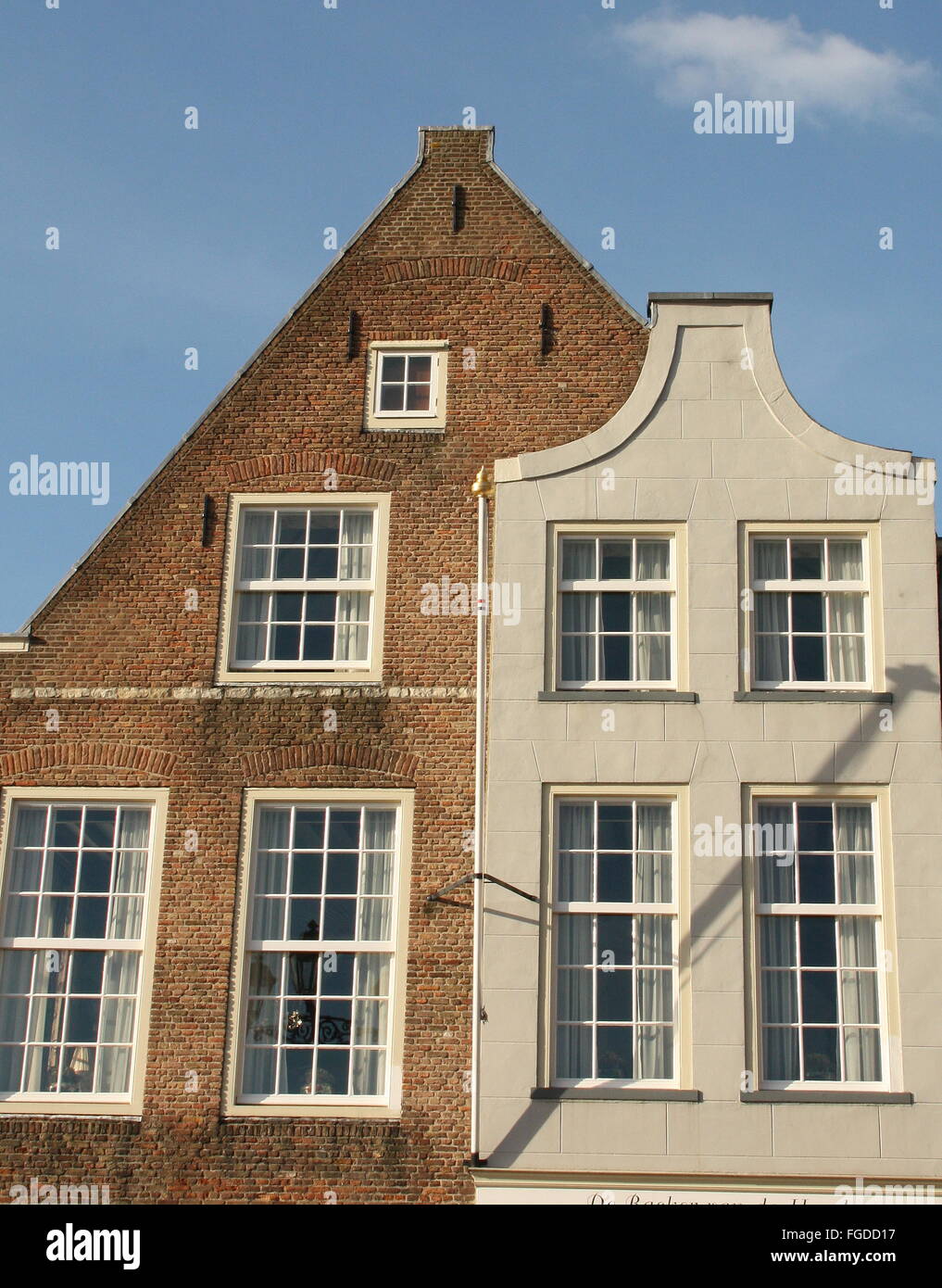 Delft. Februar-16-2016. Historische Häuser in der Stadt Delft. Die Niederlande Stockfoto