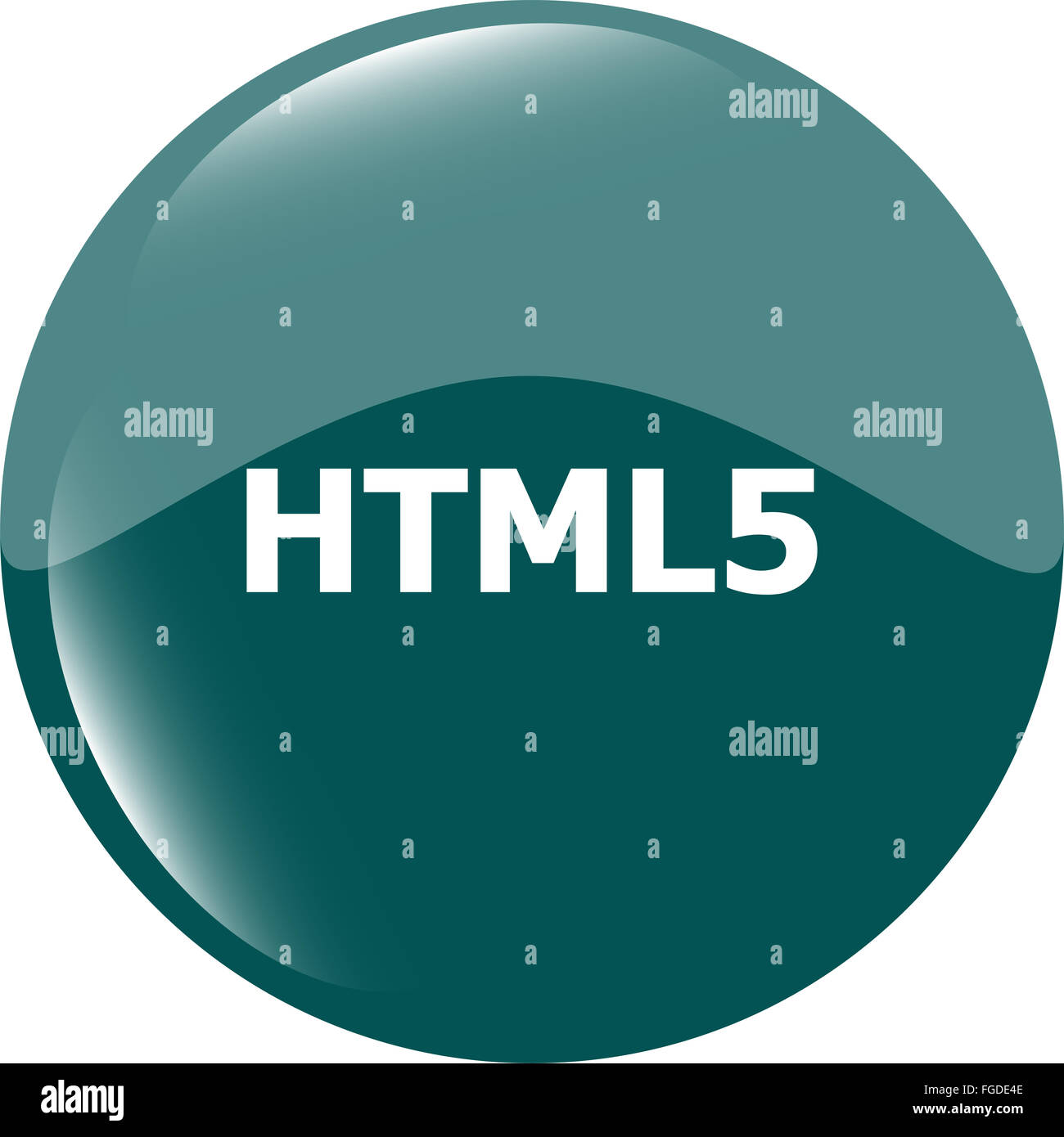 HTML 5 Zeichen Symbol. Programmierung Sprachsymbol. Kreise-Tasten Stockfoto