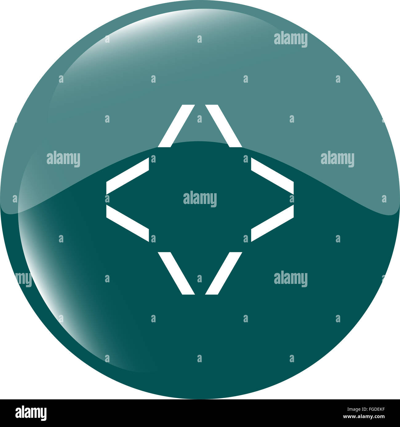 Apps-Symbol. abstraktes Zeichen auf Web Button isoliert auf weiss Stockfoto