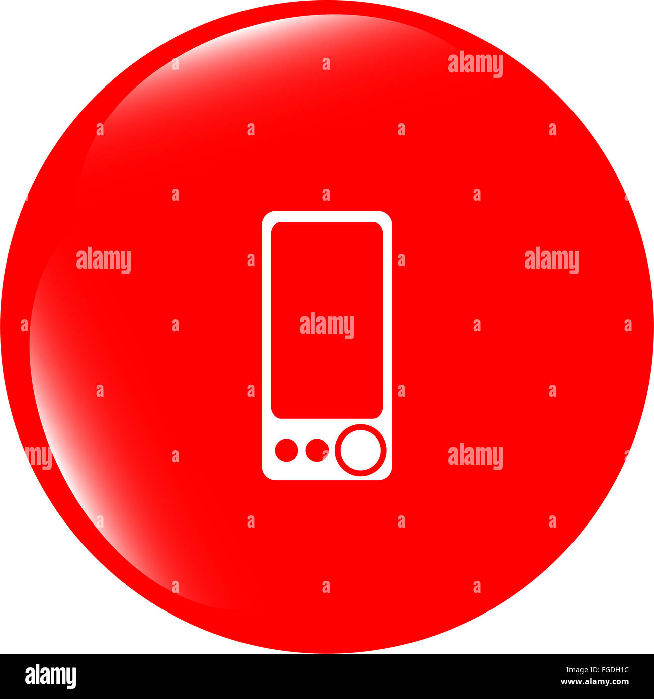 Multimedia-Smartphone-Symbol, Schaltfläche, grafisches Gestaltungselement Stockfoto