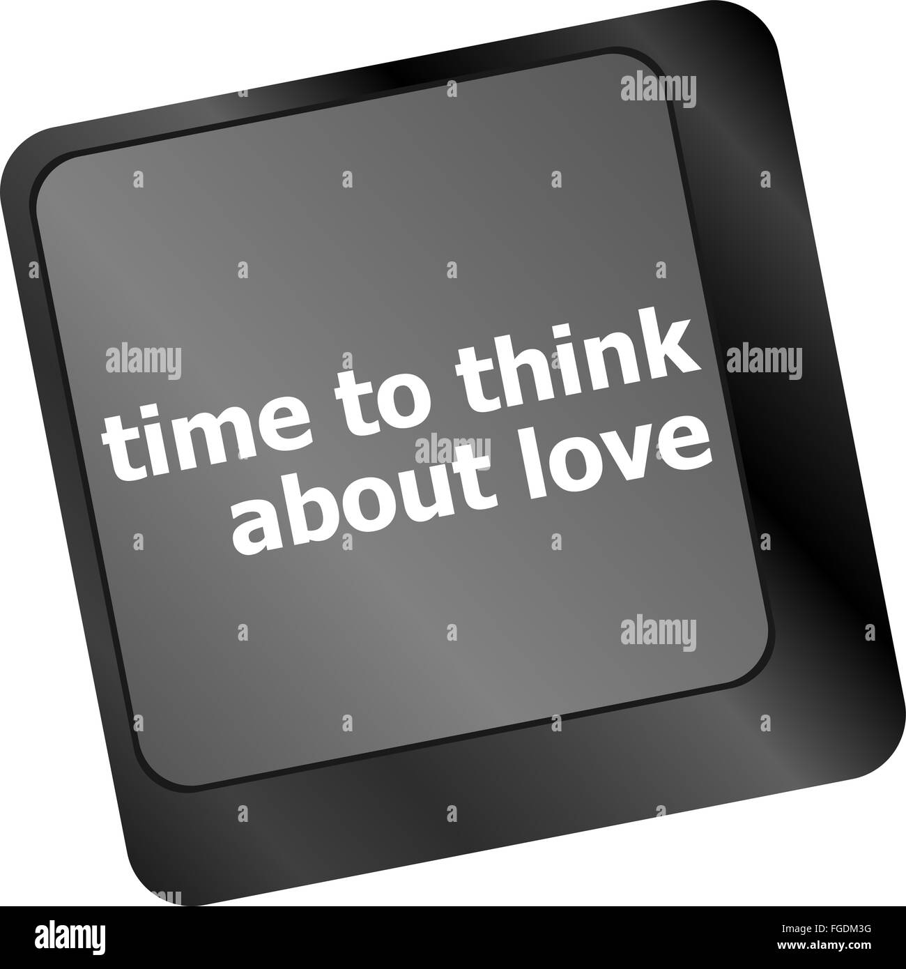 Taste auf der Tastatur mit Zeit zum Nachdenken über Liebe text Stockfoto