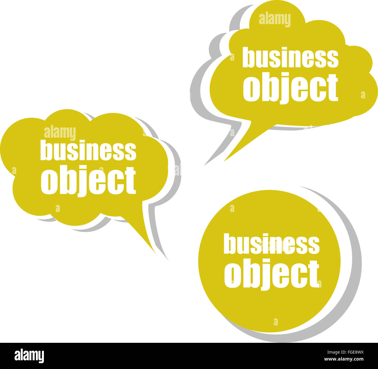 Business-Objekt. Satz von Aufklebern, Etiketten, Tags. Vorlage für Infografiken Stockfoto