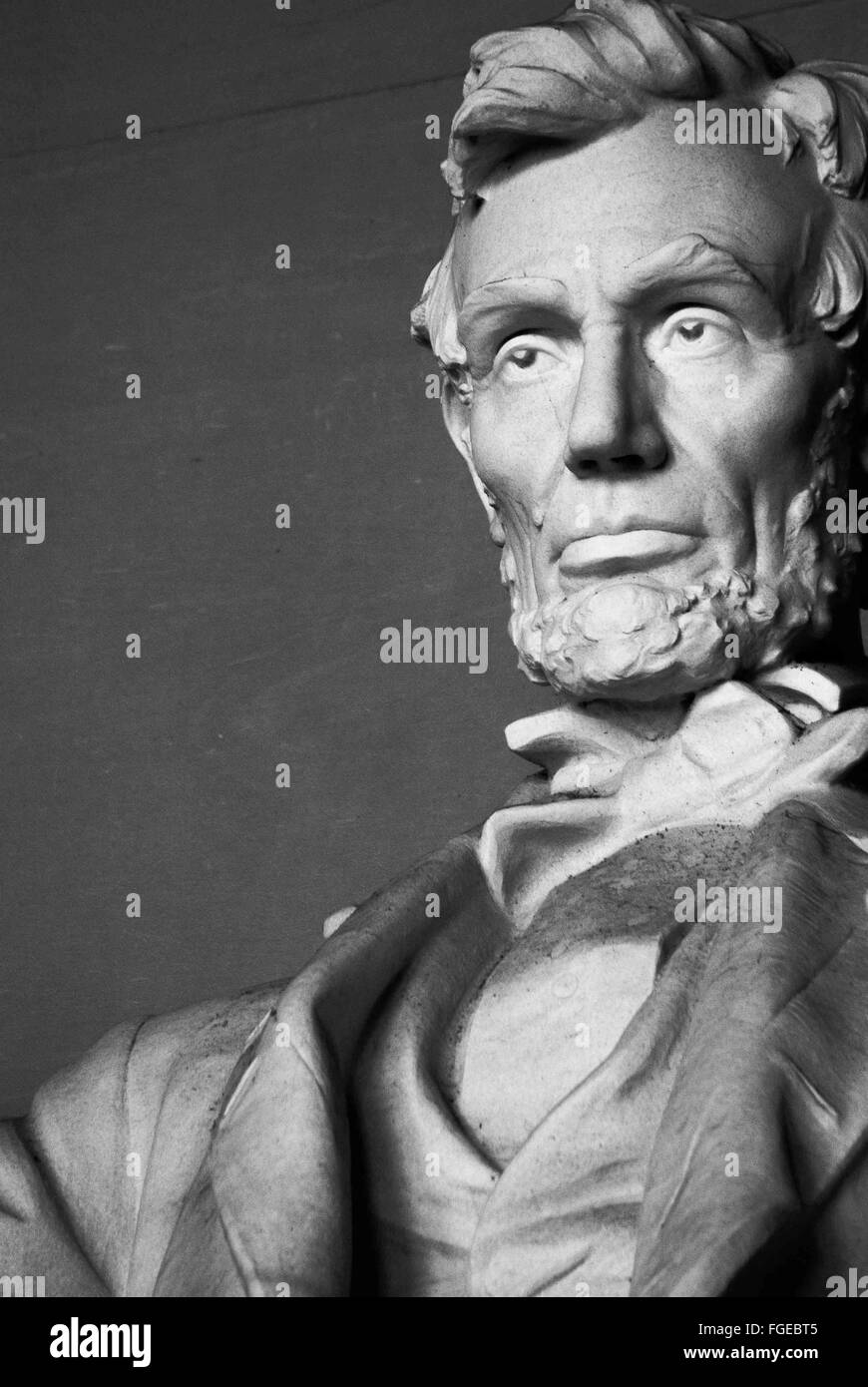 Abraham Lincoln Memorial Washington DC Sehenswürdigkeiten National Landmark Präsident der Vereinigten Staaten Statue Stockfoto