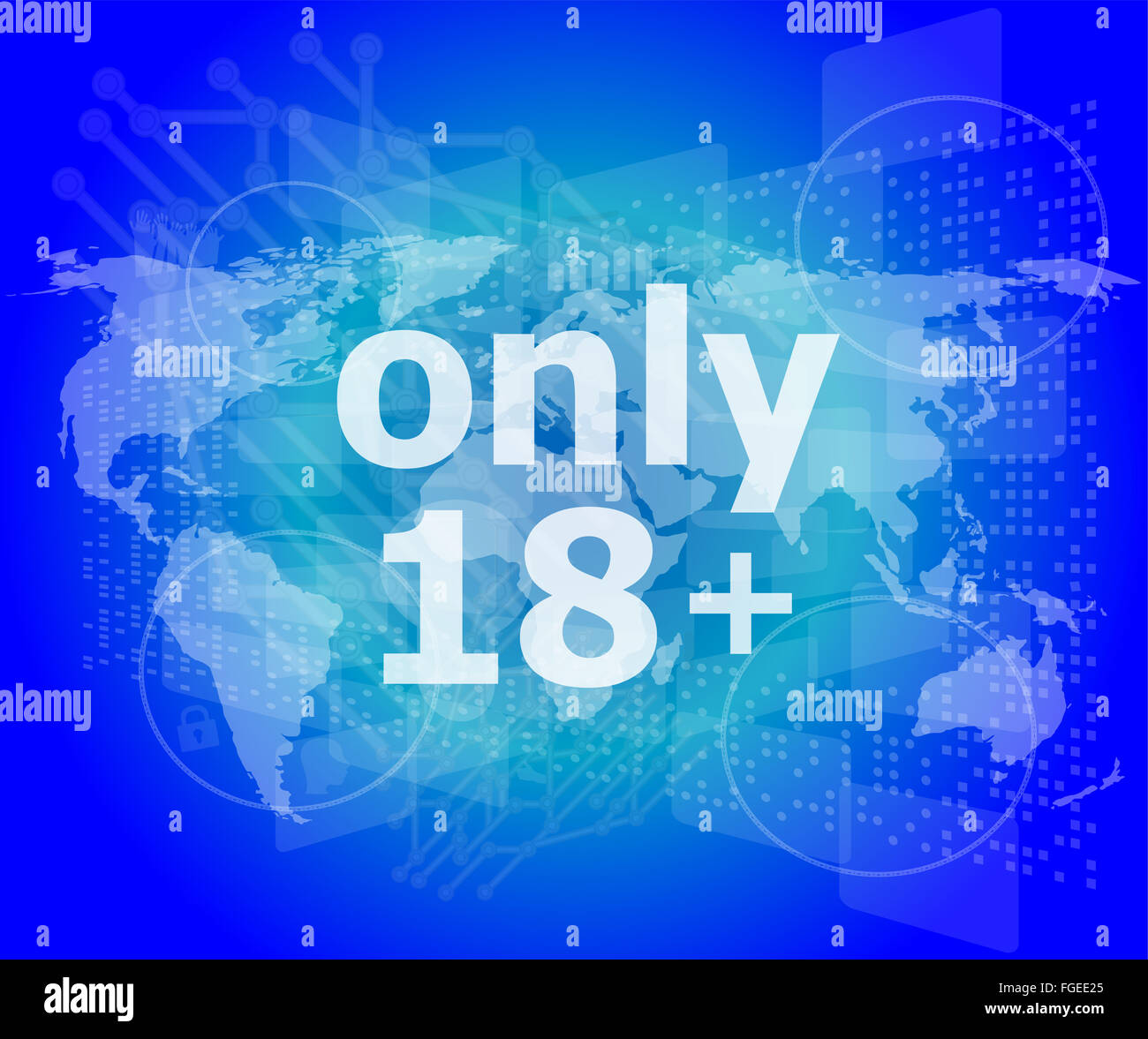 Socia Konzept: Worte nur 18 marketing im digitalen Bildschirm Stockfoto