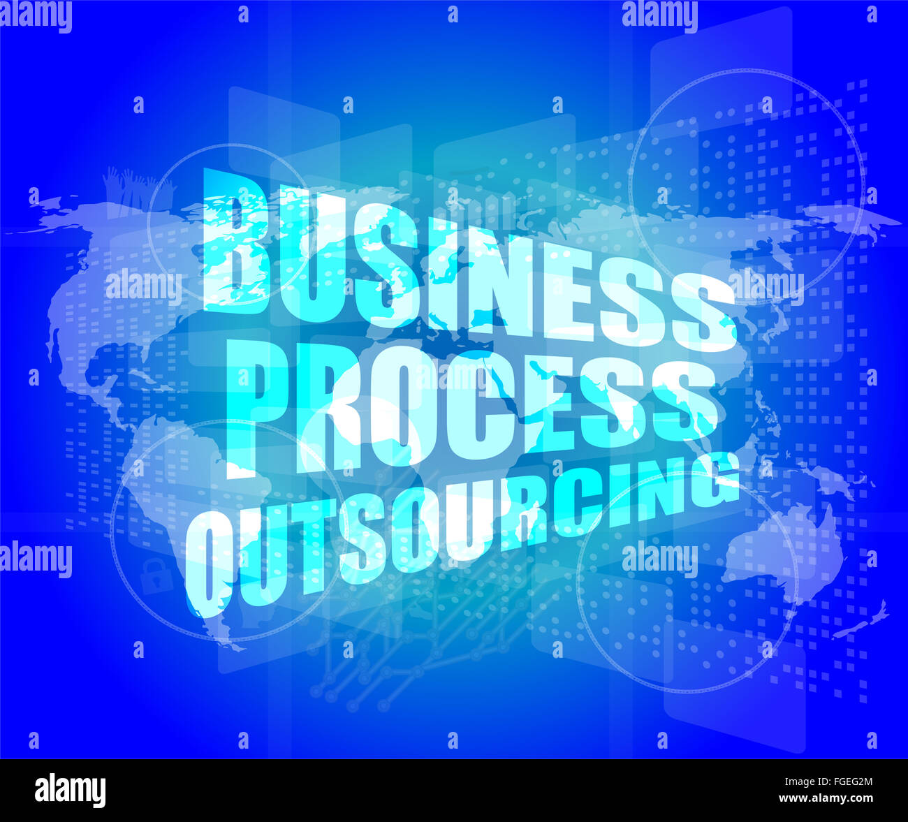 Geschäftsprozess Outsourcing Schnittstelle Hallo Technologie Stockfoto