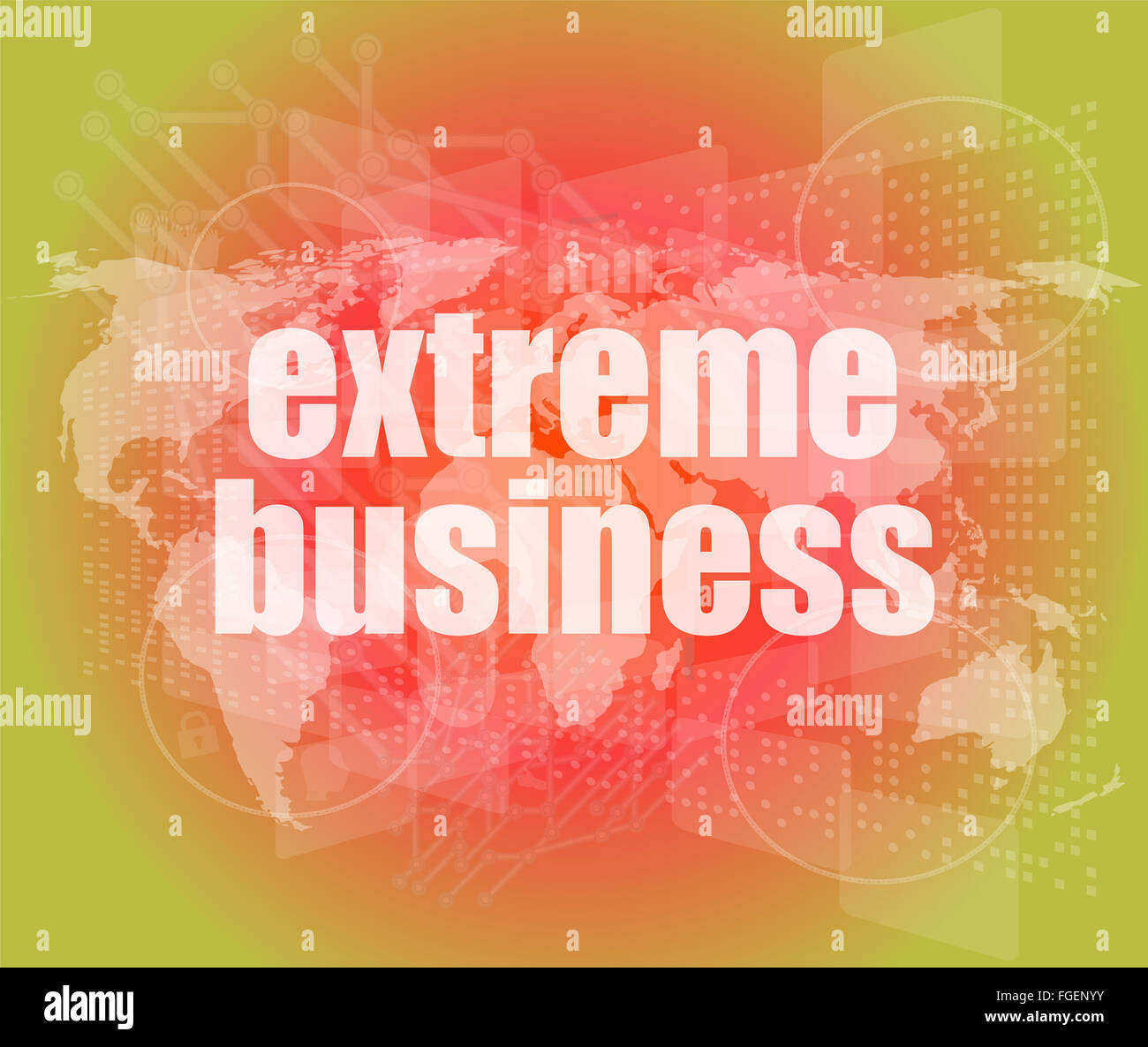 Extreme Business Wörter auf digital Touchscreen Stockfoto