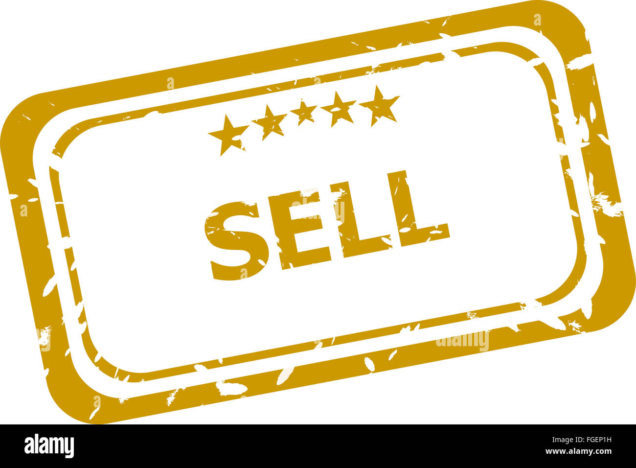 Grunge-Stempel isoliert auf weißem Hintergrund zu verkaufen Stockfoto
