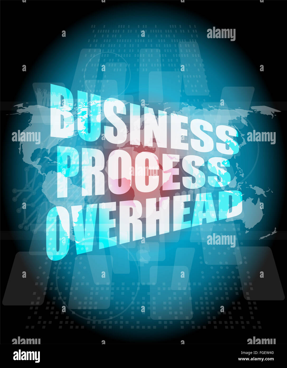 von Geschäftsprozessen Overhead Schnittstelle Hallo Technologie Stockfoto