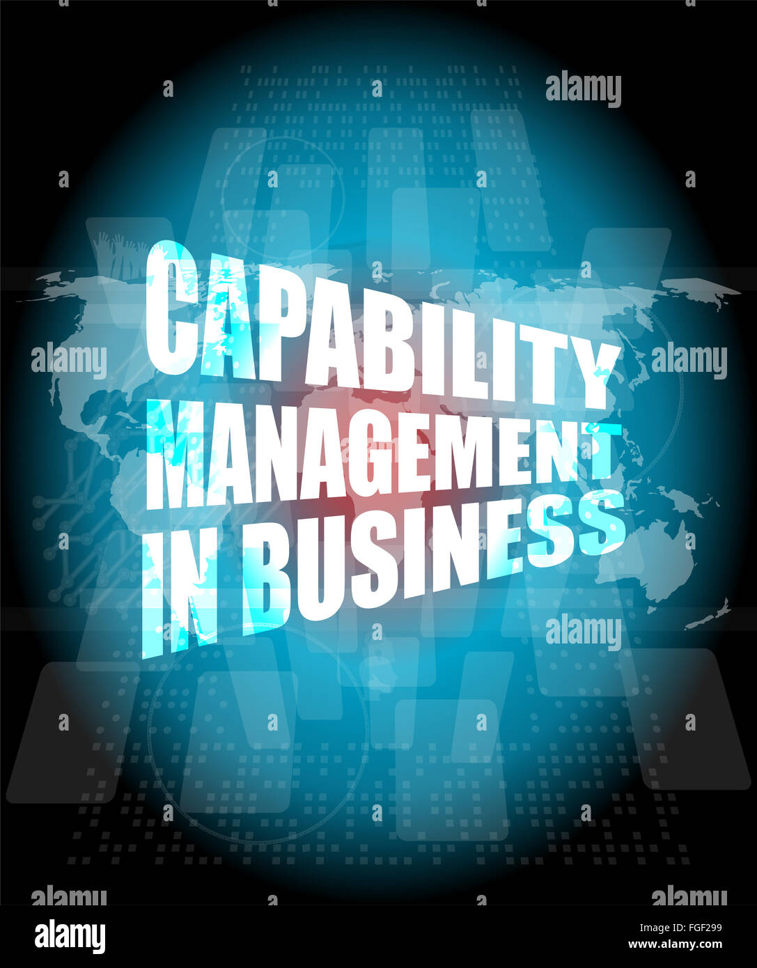Capability Management Business Worten auf Touch-Screen-Oberfläche Stockfoto