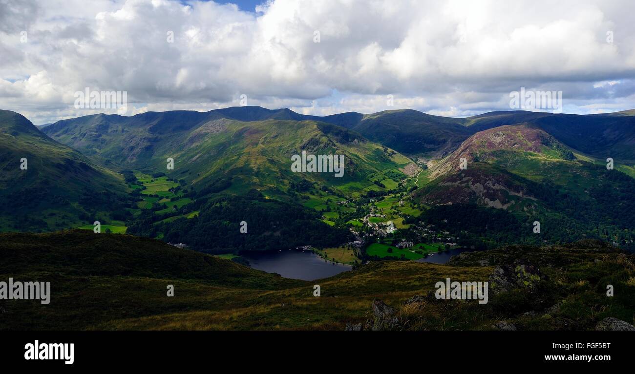 Grisedale, Glenridding über Lakelandpoeten Stockfoto