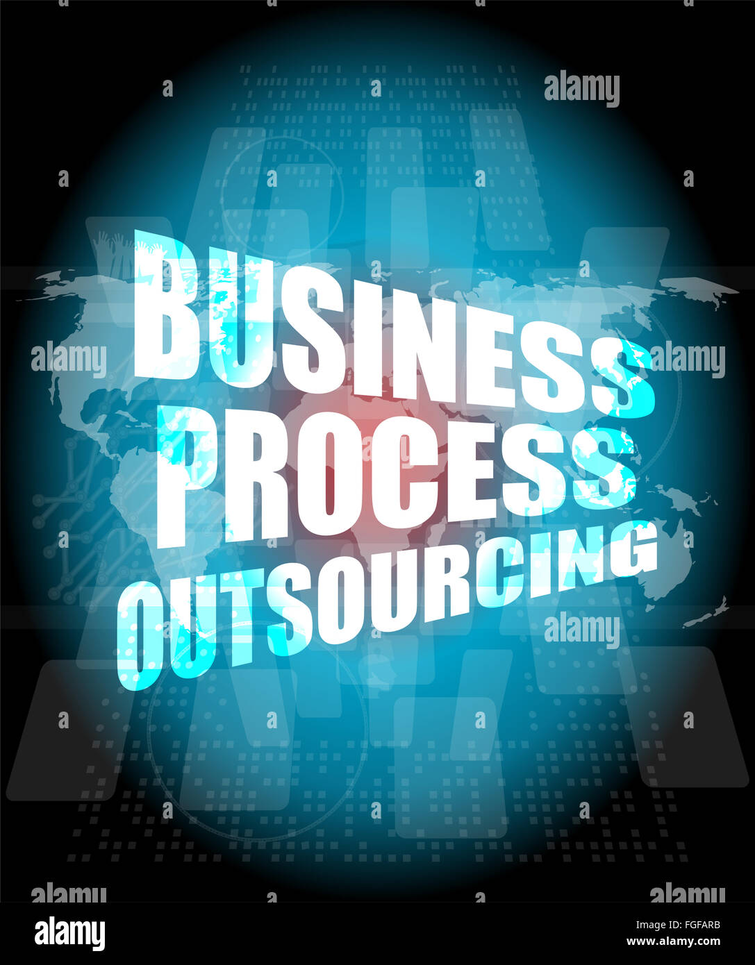 Geschäftsprozess Outsourcing Schnittstelle Hallo Technologie Stockfoto