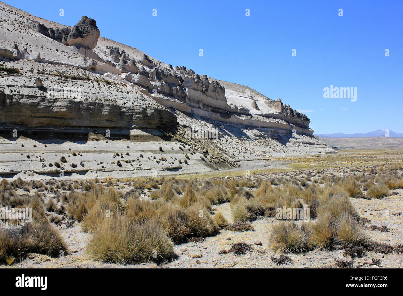 Rocas Vizcachica - erodierten Felsen vulkanischen Schichten Stockfoto