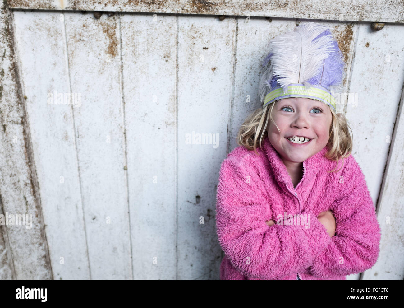 Dress up Girl Funny Face Stockfoto