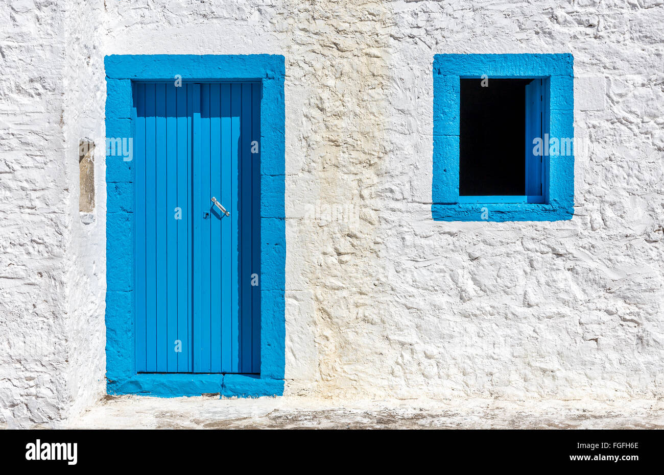 Traditionellen blauen und weißen Farben, aufbauend auf der Insel Kos, Griechenland Stockfoto