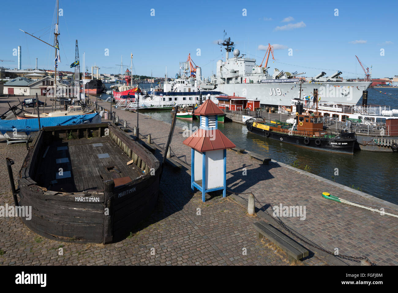 Maritiman Schiff Museum mit HMS Småland, Göteborg, West Gottland, Schweden, Skandinavien, Europa Stockfoto