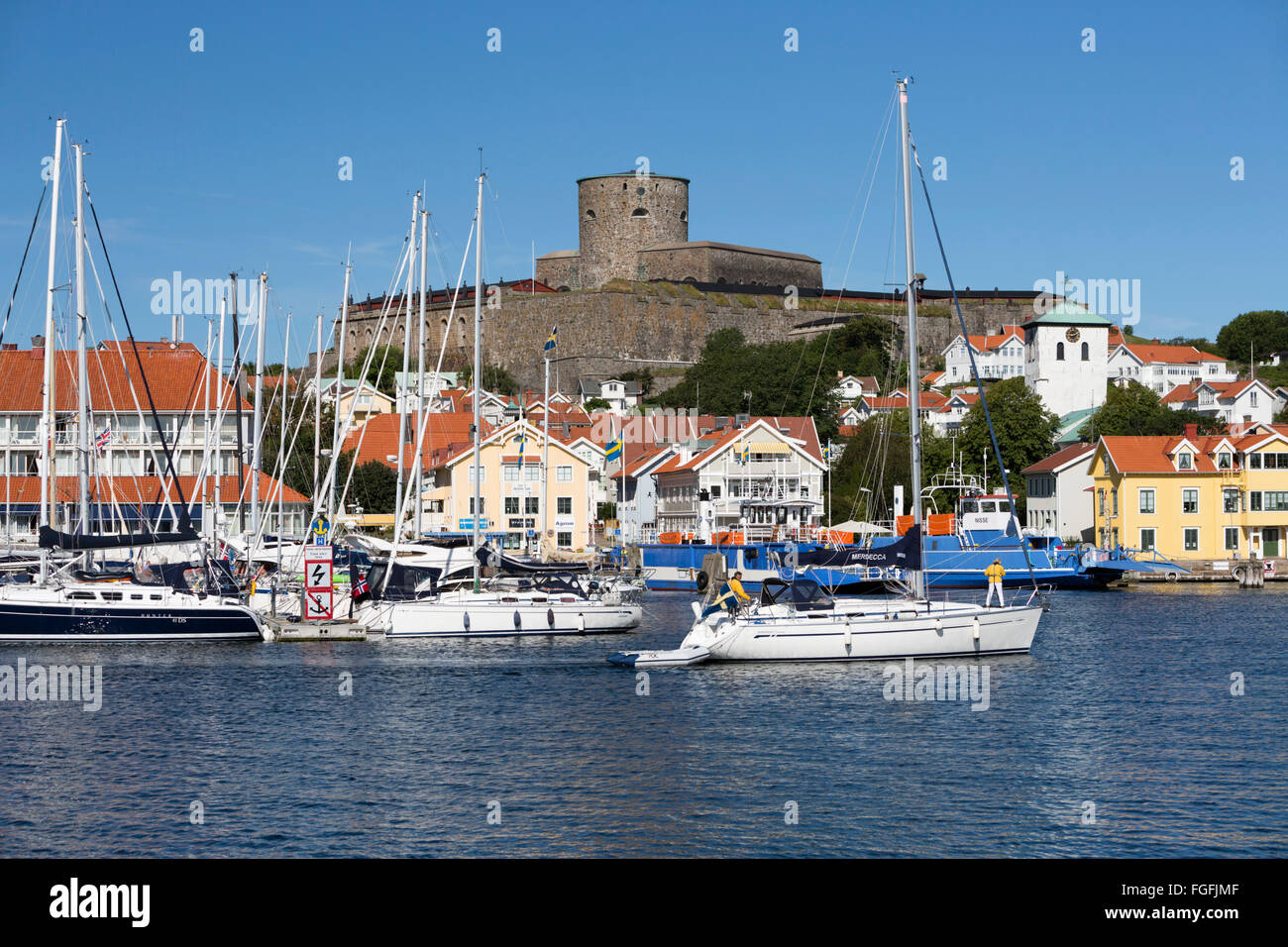 Carlstens Festung (Carlstens Fästning) und Hafen, Marstrand, Bohuslän-Küste, Süd-West Schweden, Schweden, Skandinavien, Europa Stockfoto