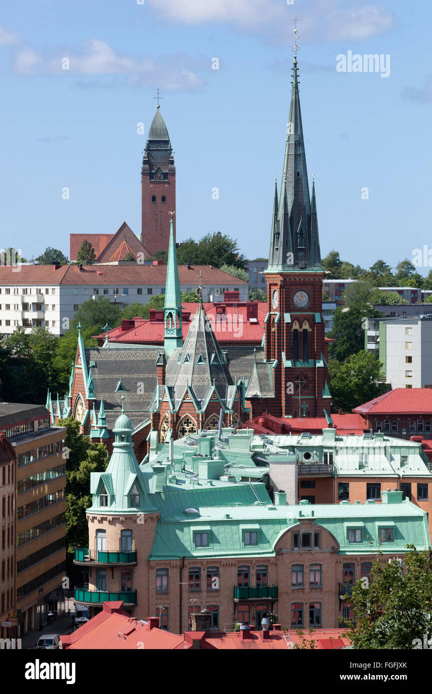 Blick über die Dächer von Skansen Kronan, Göteborg, West Gottland, Schweden, Skandinavien, Europa Stockfoto