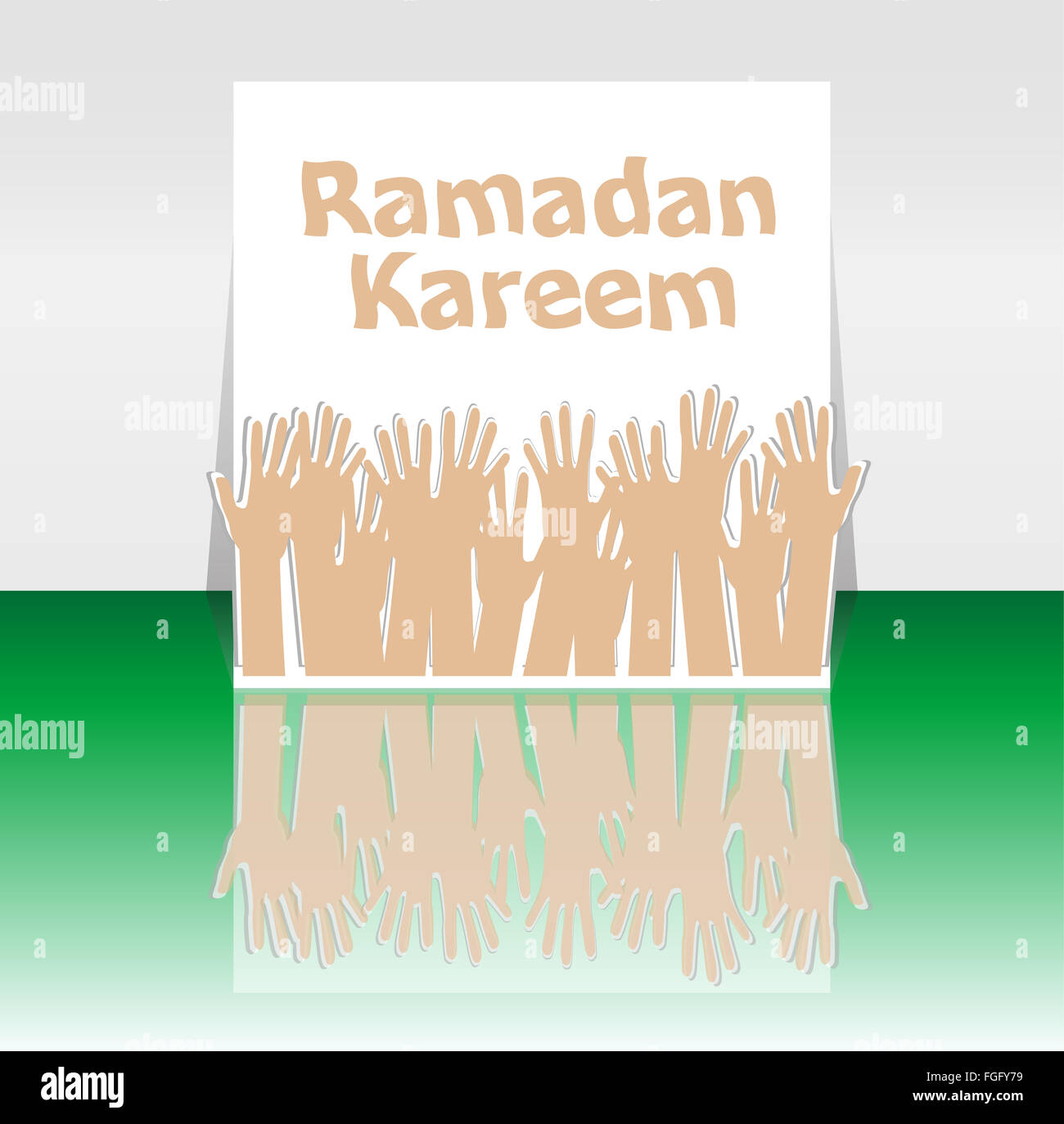 Kreatives Poster, Banner oder Flyer Design mit arabischen islamischen Kalligraphie des Textes Ramadan Kareem Stockfoto