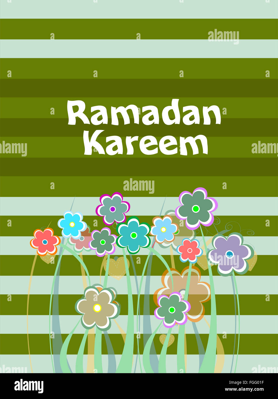 Arabisch-islamische Kalligraphie des Textes Ramadan Kareem Stockfoto