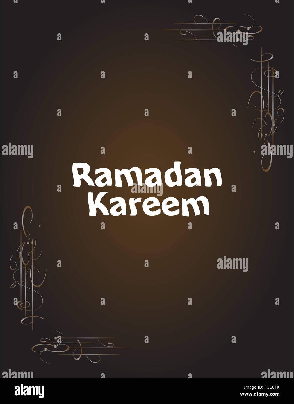 Ramadan Kareem. Zusammensetzung des muslimischen Fastenmonats Schriftzug. Stockfoto