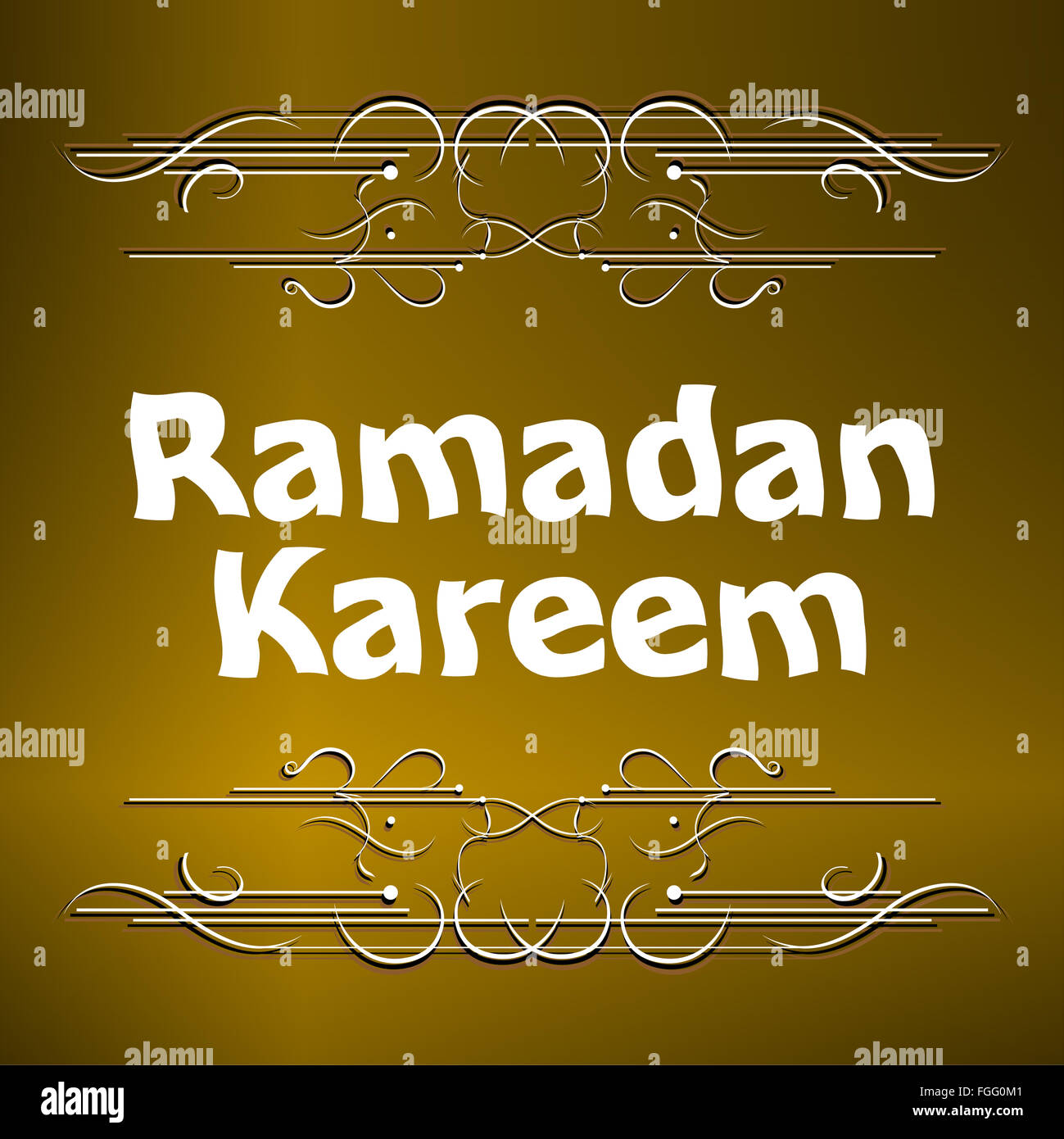 Ramadan Kareem Gold Schriftzug Sterne Neumond, Mock-up islamischen Grußkarte Stockfoto