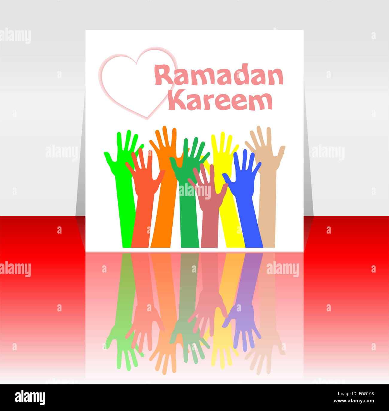 Kreatives Poster, Banner oder Flyer Design mit arabischen islamischen Kalligraphie des Textes Ramadan Kareem Stockfoto