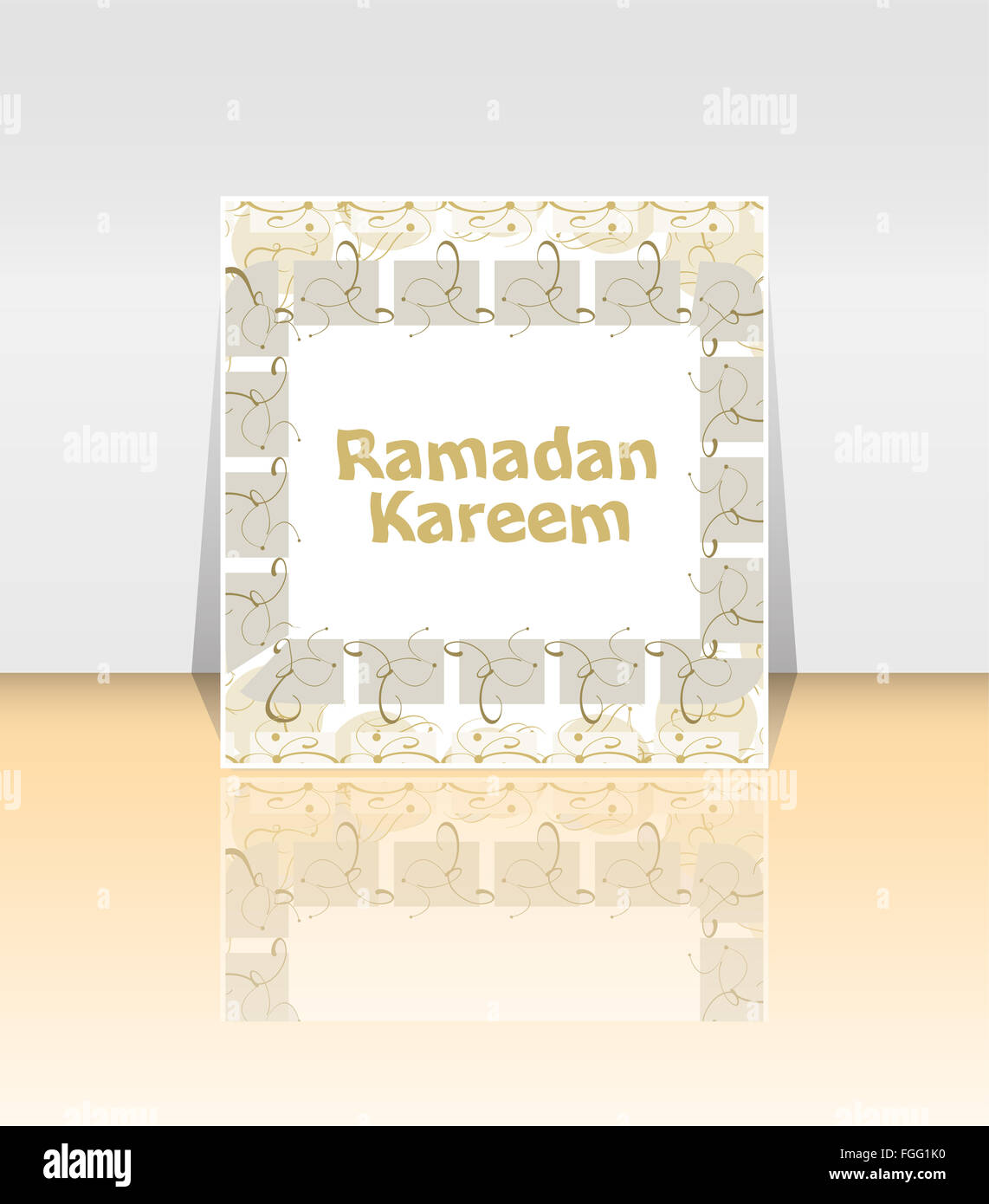Kalligraphie des arabischen Textes des Ramadan Kareem für die Feier der muslimischen Gemeinschaft Festival. Stockfoto