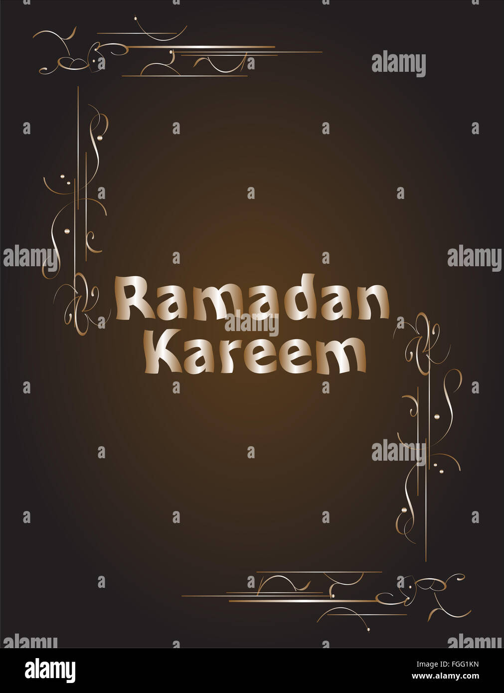 Ramadan Kareem Gold Schriftzug Sterne Neumond, Mock-up islamischen Grußkarte Stockfoto