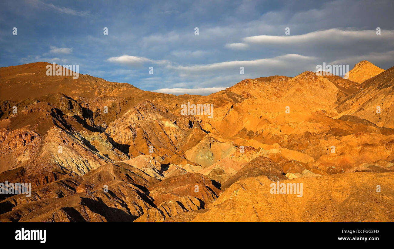 Palette des Künstlers bei Sonnenuntergang in Death Valley Nationalpark Stockfoto