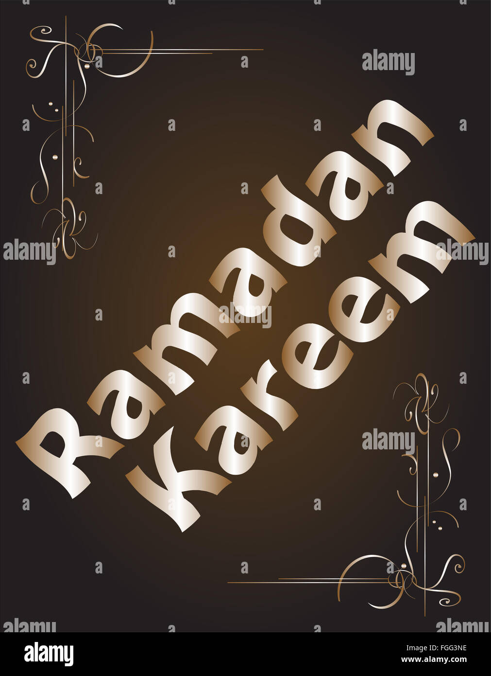 Ramadan Kareem. Zusammensetzung des muslimischen Fastenmonats Schriftzug. Stockfoto