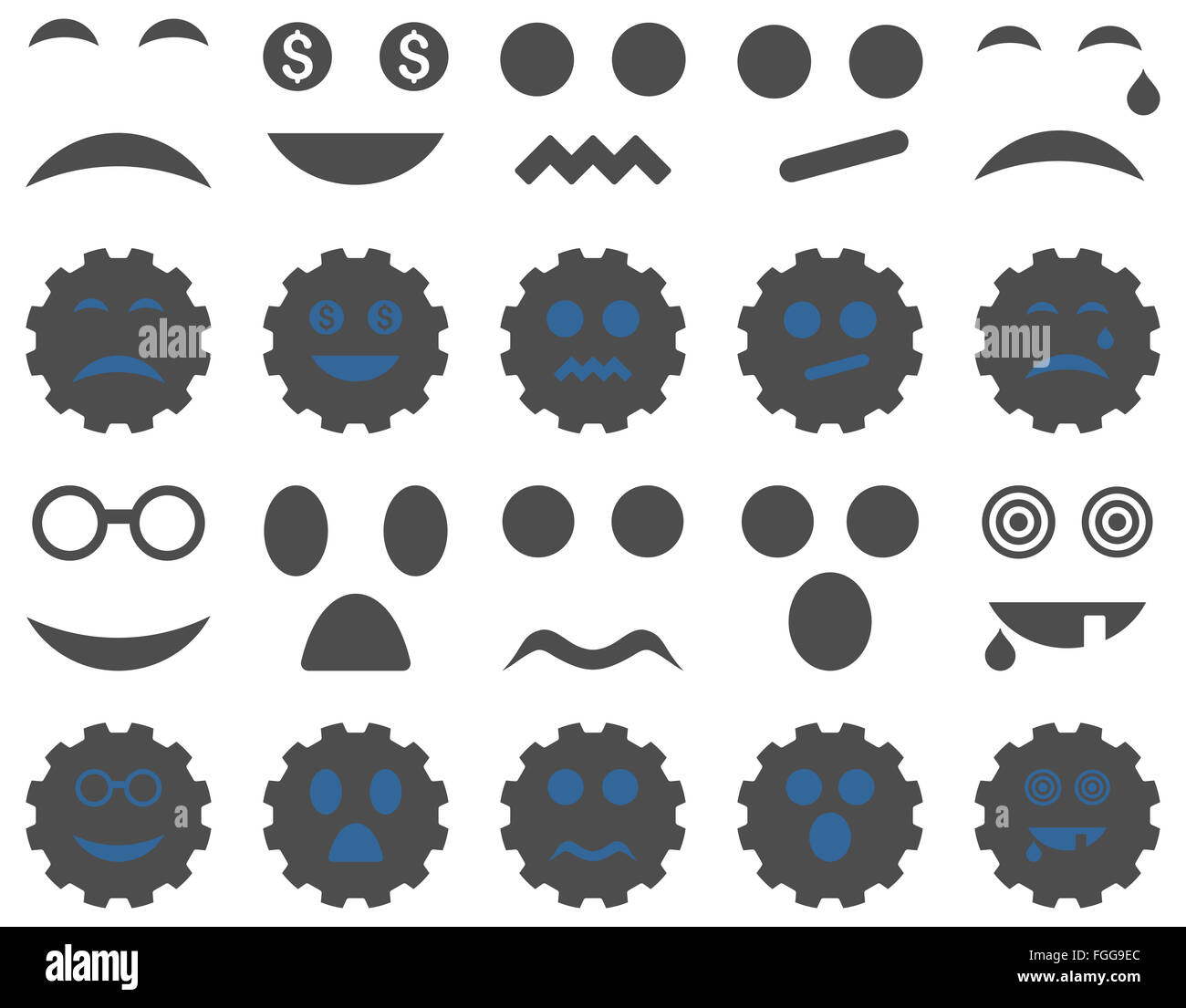Werkzeug, Ausrüstung, Lächeln, Emotion icons Stockfoto