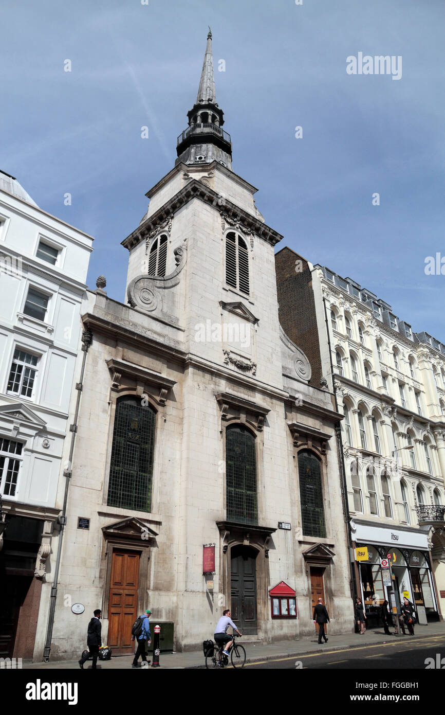 Die Gilde St. Martinskirche innerhalb Ludgate, umgebaut von Sir Christopher Wren in der City of London, UK. Stockfoto