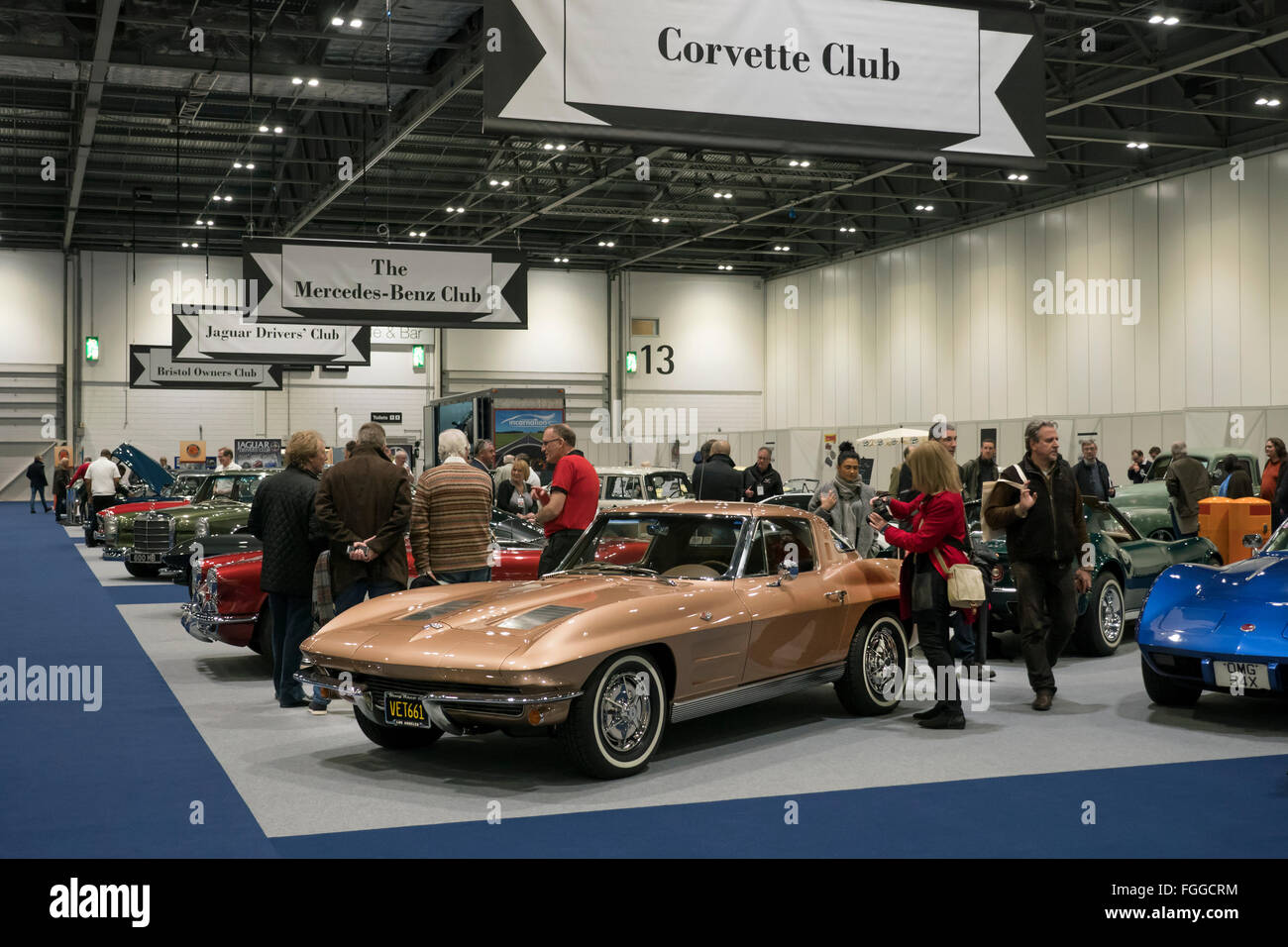 London, UK. 18. Februar 2016. London Classic Car show 2016. Auto Club zeigt. Bildnachweis: Martyn Goddard/Alamy Live-Nachrichten Stockfoto
