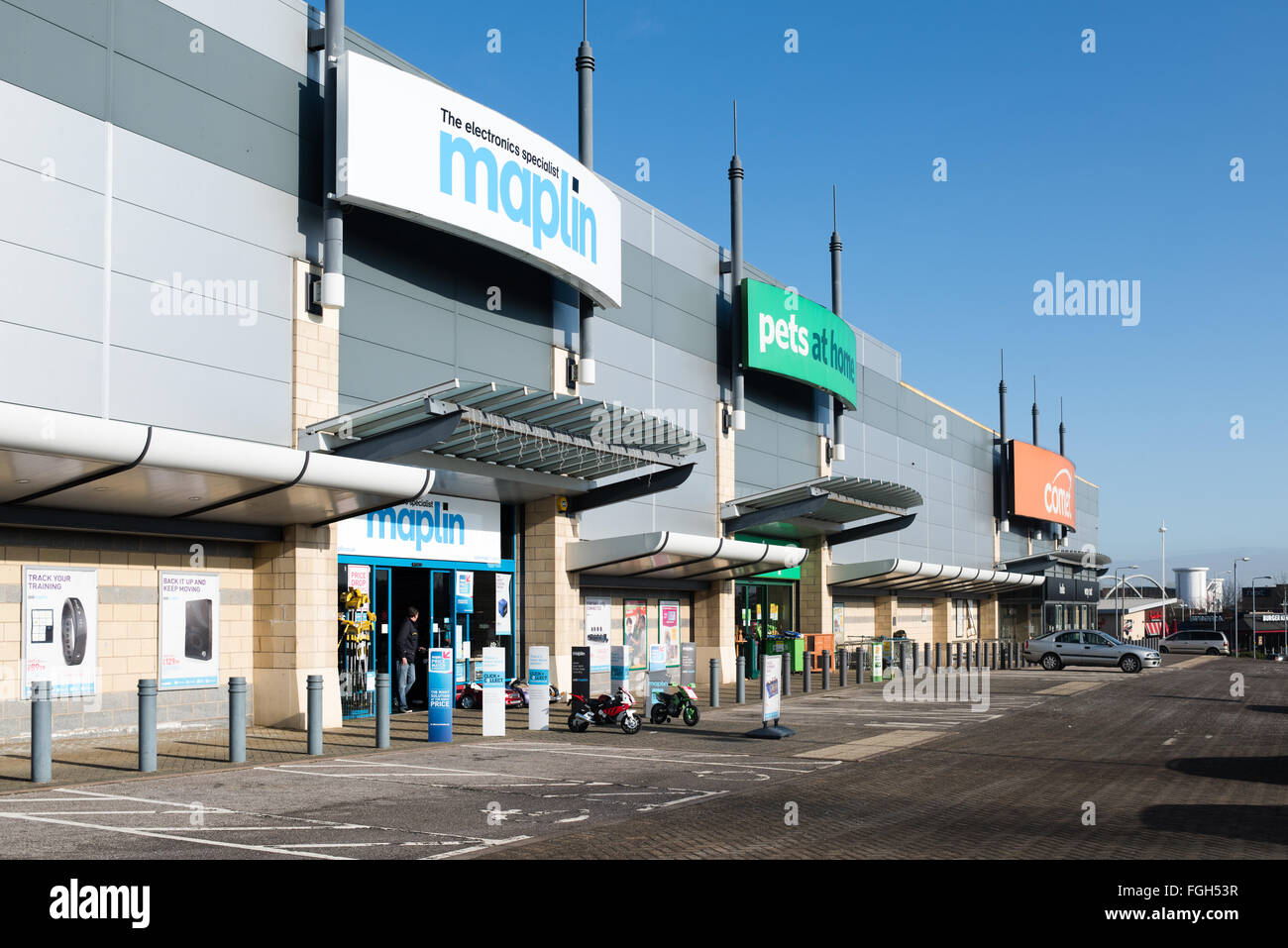 Mansfield, Nottinghamshire, Saint Peters Retail Park. Stockfoto