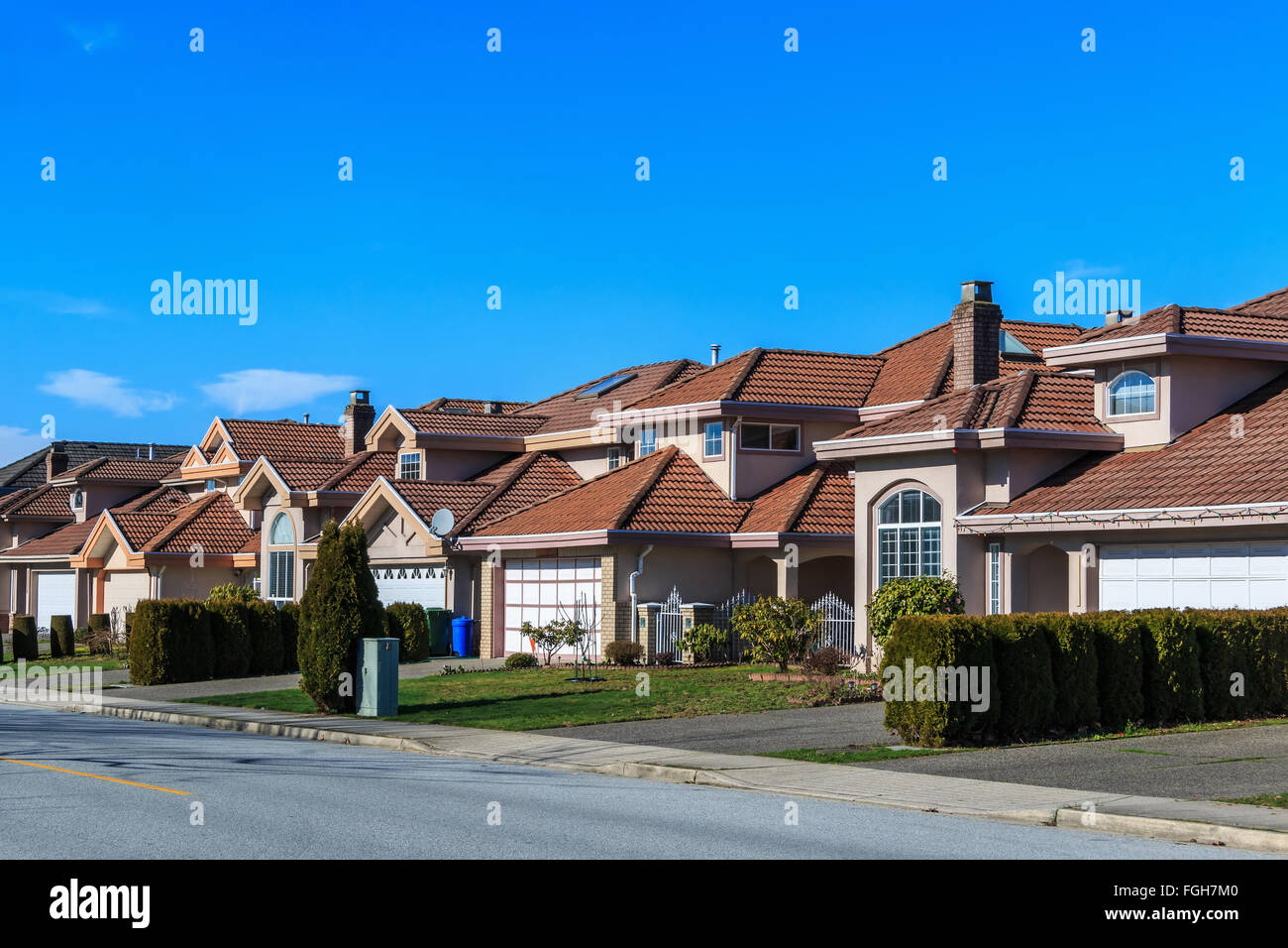 Moderne Häuser in Richmond, British Columbia, Kanada. Stockfoto