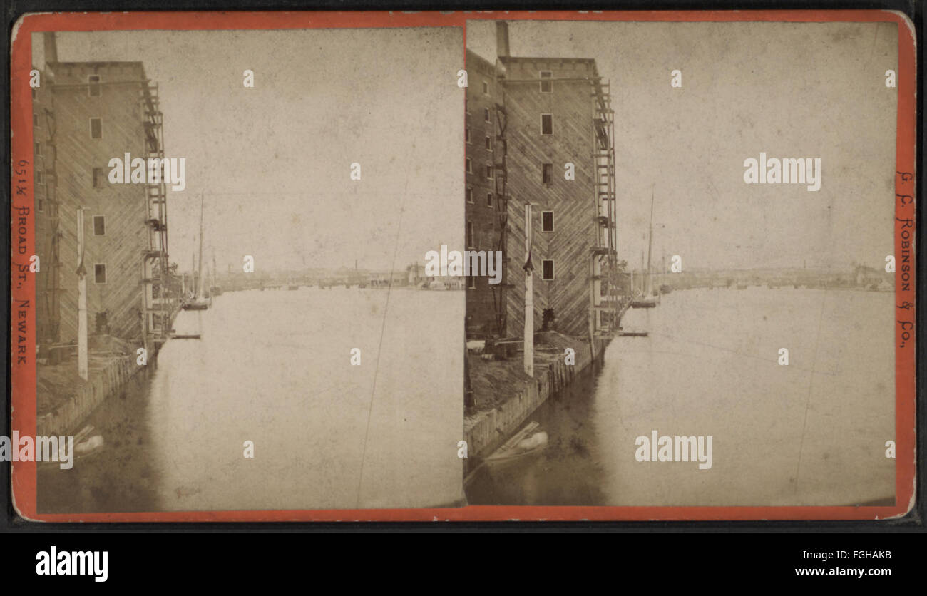 Ansicht der Passaic River, Blick nach unten, Newark, N.J, von G. C. Robinson & Co. Stockfoto