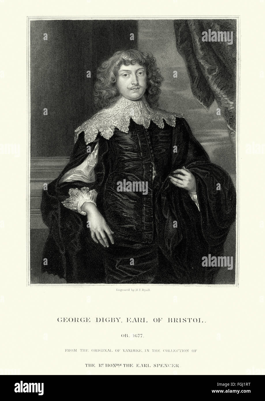Porträt von George Digby, 2. Earl of Bristol 1612 bis 1677.  Er unterstützt die royalistische Sache im englischen Bürgerkrieg Stockfoto