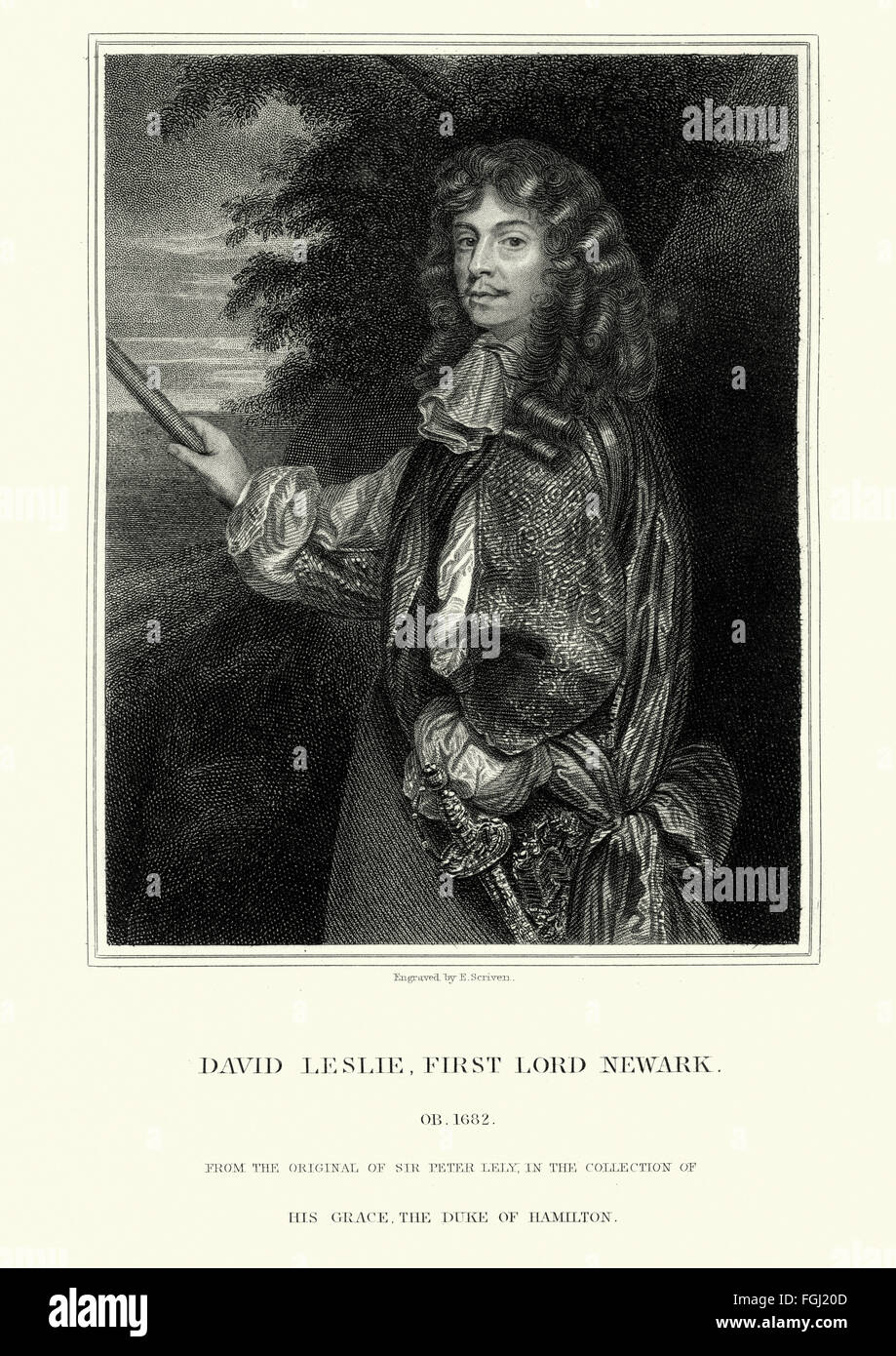 Porträt von David Leslie, 1. Lord Newark. 1600 to1682 ein Kavallerieoffizier und General in den englischen Bürgerkrieg und schottischen Zivil Stockfoto